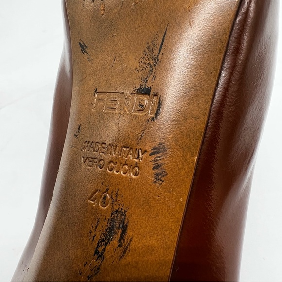 Fendi Brown Peep-toe Heels - Picture 7 of 9